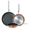 Nuwave 3-Piece 8”, 10”, 12” Forged Lightweight Frying Pan Set, Cozy Blue