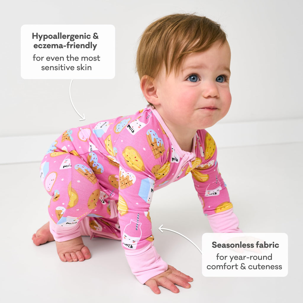Little Sleepies Baby Pajamas, Pink Cookies & Milk, 3T