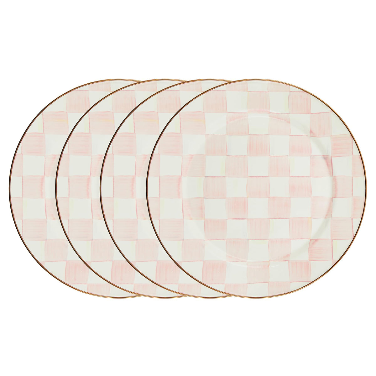 MACKENZIE-CHILDS Enamel Charger Plate, Brown-and-White Mocha Check