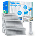Vacuum Seal Bags 18-Pack with Wireless Pump, 6 Large/6 Medium/6 Sizes, Reusable Storage for Clothes Travel, Luggage & Suitcases, Portable Space Saver