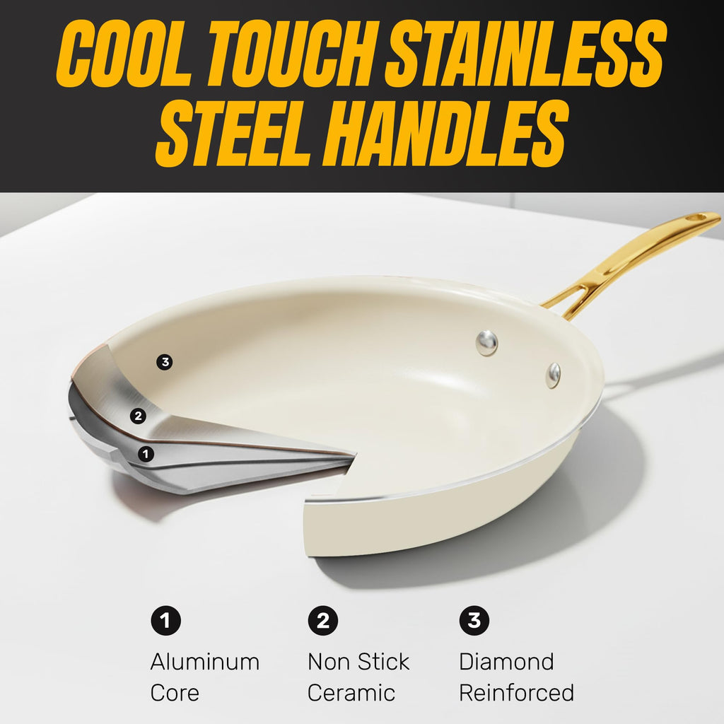 GOTHAM STEEL 15 Pc Pots and Pans Set Non Stick Ceramic Cookware Set