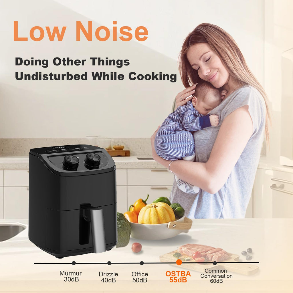 OSTBA 2.5QT Small Air Fryer for 1–2 People, Compact Mini Air Fryer