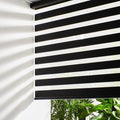 Persilux Cordless Zebra Blinds for Windows Free-Stop Roller Windows Shades (31" W X 72" H, Black) Dual Layer Light Control for Day and Night, Light Filtering Sheer Shades for Home, Easy to Install