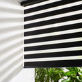 Persilux Cordless Zebra Blinds for Windows Free-Stop Roller Windows Shades (46" W X 72" H, White) Dual Layer Light Control for Day and Night, Light Filtering Sheer Shades for Home, Easy to Install