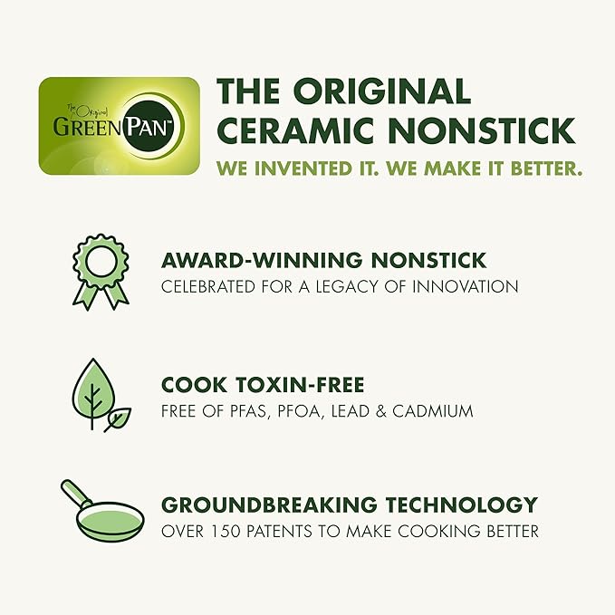 GreenPan Nova 8” & 10” 2 Piece Frying Pan Skillet Set, Oprah’s Favorite Things 2024, Induction Suitable PFAS-Free Nontoxic Ceramic Nonstick, Dishwasher & Oven Safe, Quick Even Heating, Deep Teal