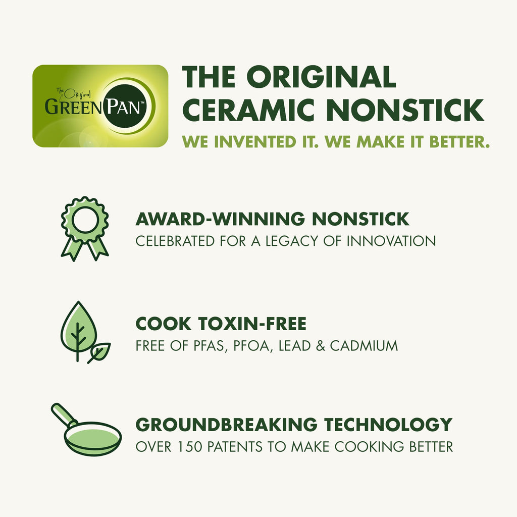 GreenPan Nova 8” & 10” 2 Piece Frying Pan Skillet Set, Oprah’s Favorite Things 2024, Induction Suitable PFAS-Free Nontoxic Ceramic Nonstick, Dishwasher & Oven Safe, Quick Even Heating, Clay
