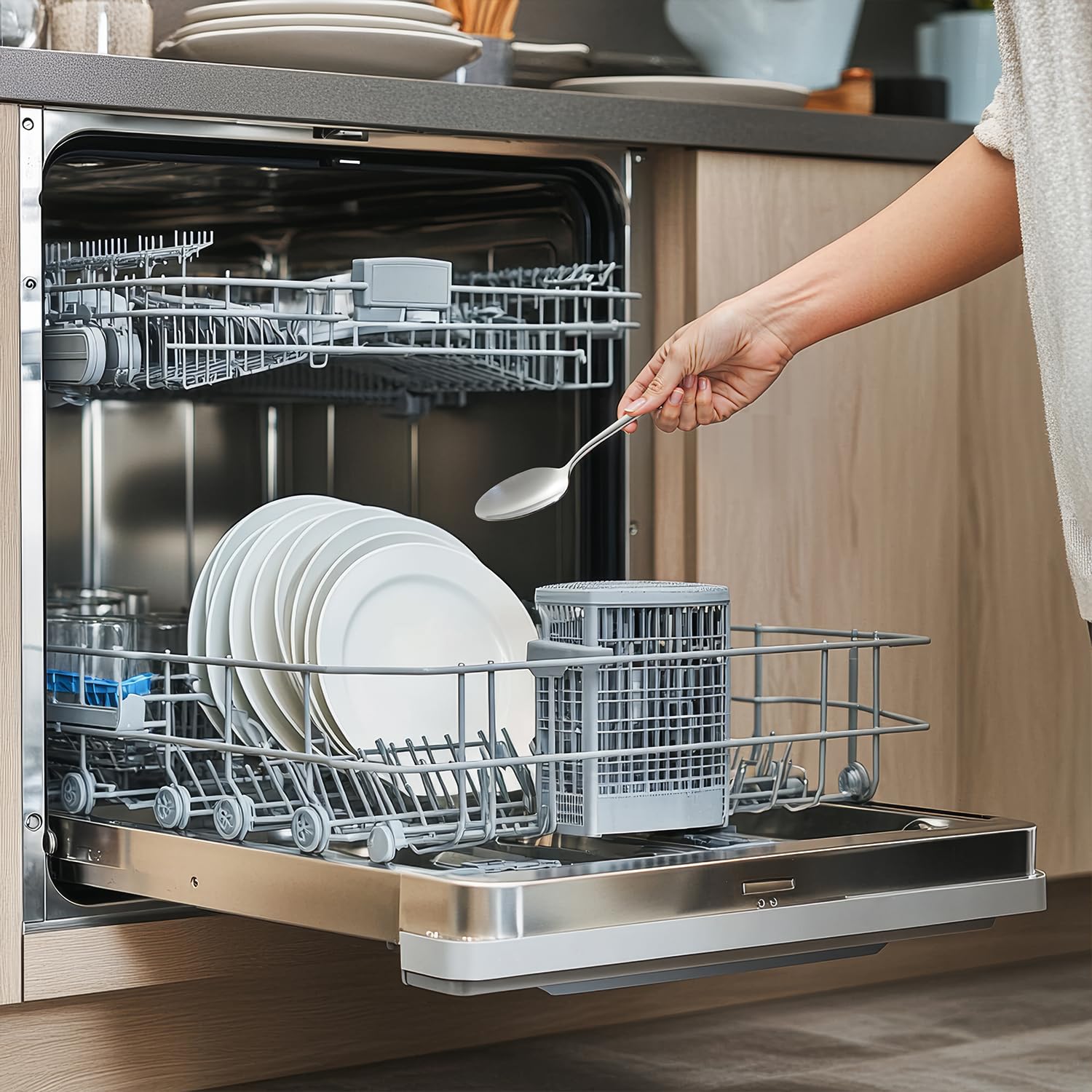 KINGSTONE 4 Piece Dinner Spoons Set, 18/10 Stainless Steel Spoons