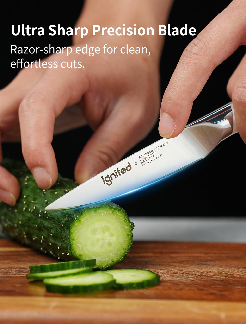 3.5 Inch Paring Knife – German Stainless Steel, Ivory White Handle