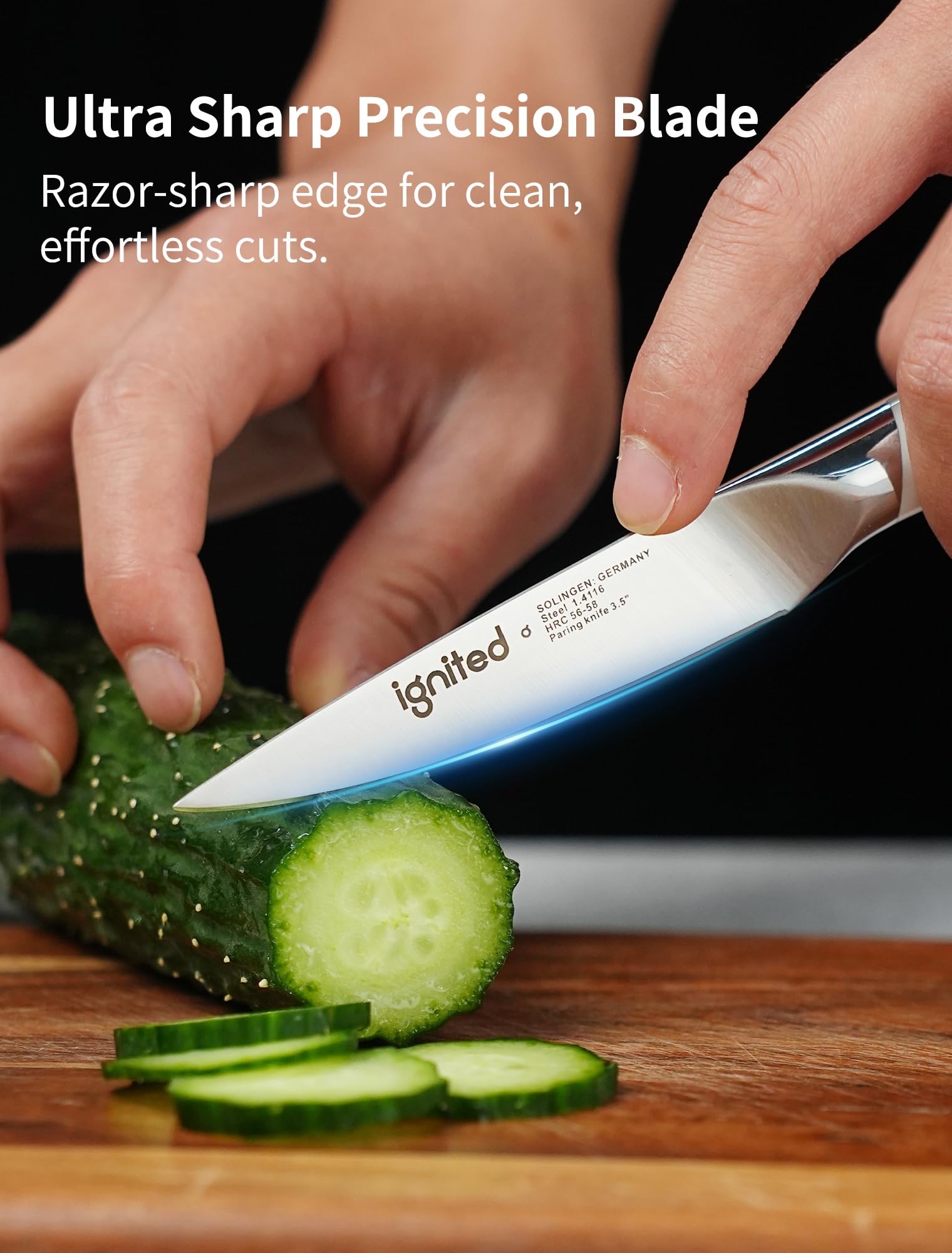 3.5 Inch Paring Knife – German Stainless Steel, Ivory White Handle