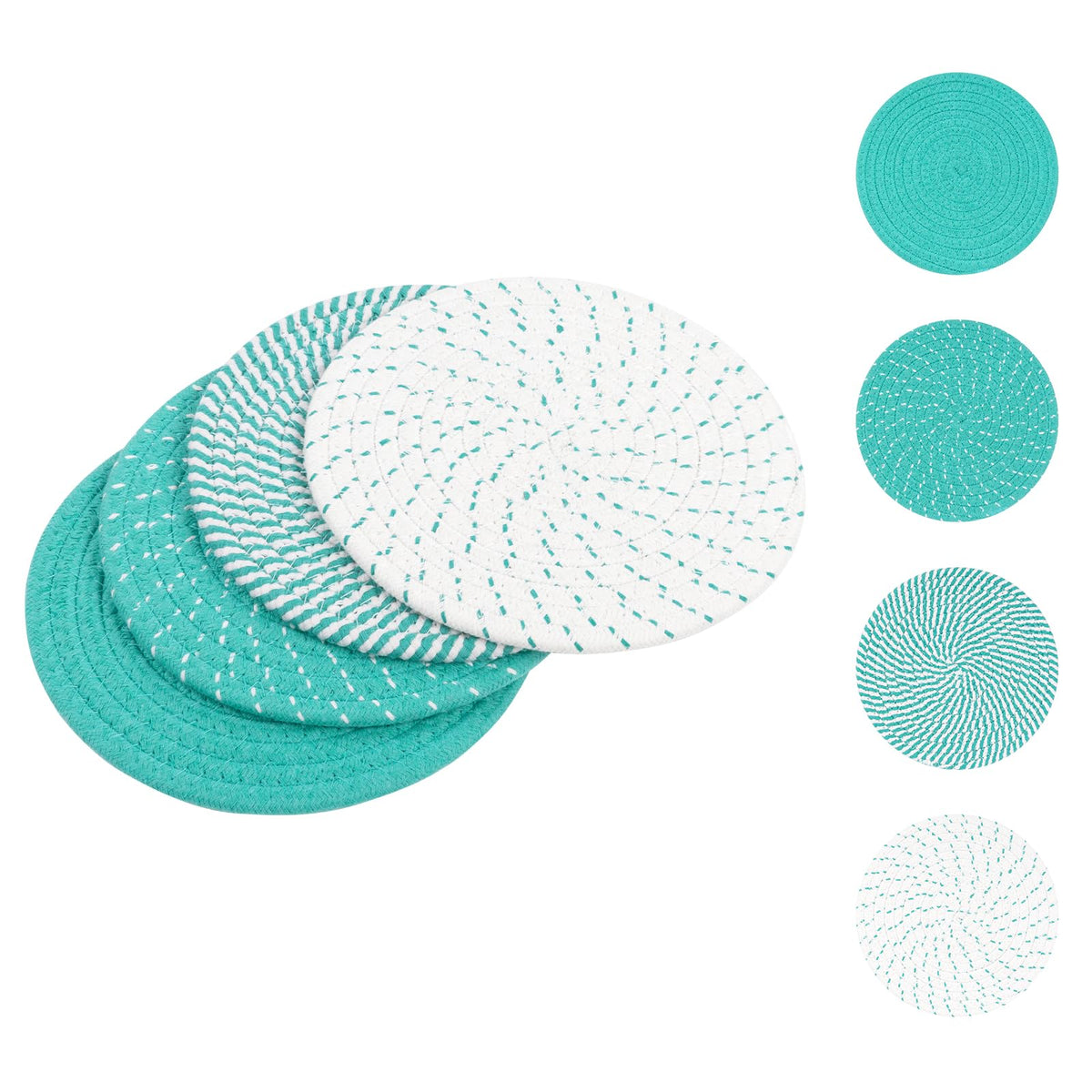 SHACOS 8 Inches Trivets for Hot Dishes, 4 Pieces Cotton Trivets Mats