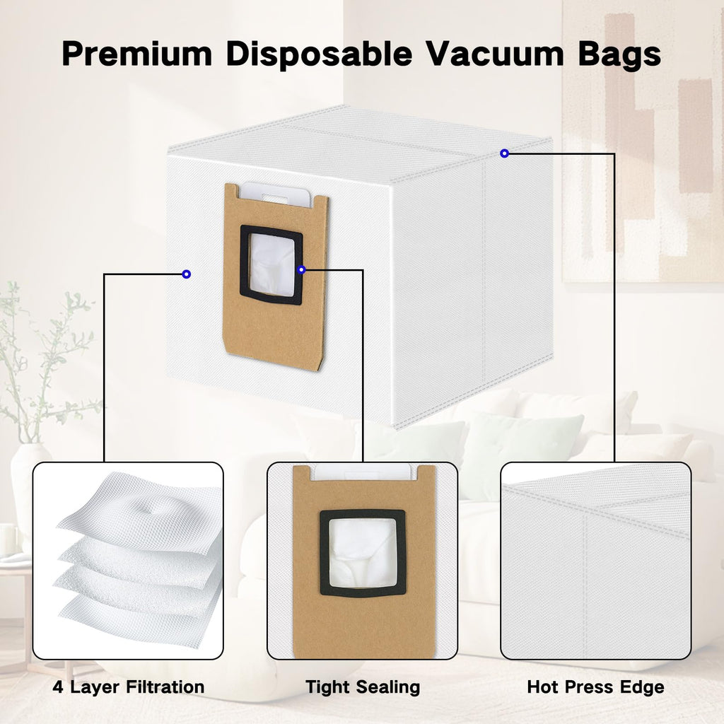 12 Pack Dust Bags for Eufy C28 OMNI, E28 OMNI, E25 OMNI Robot Vacuum