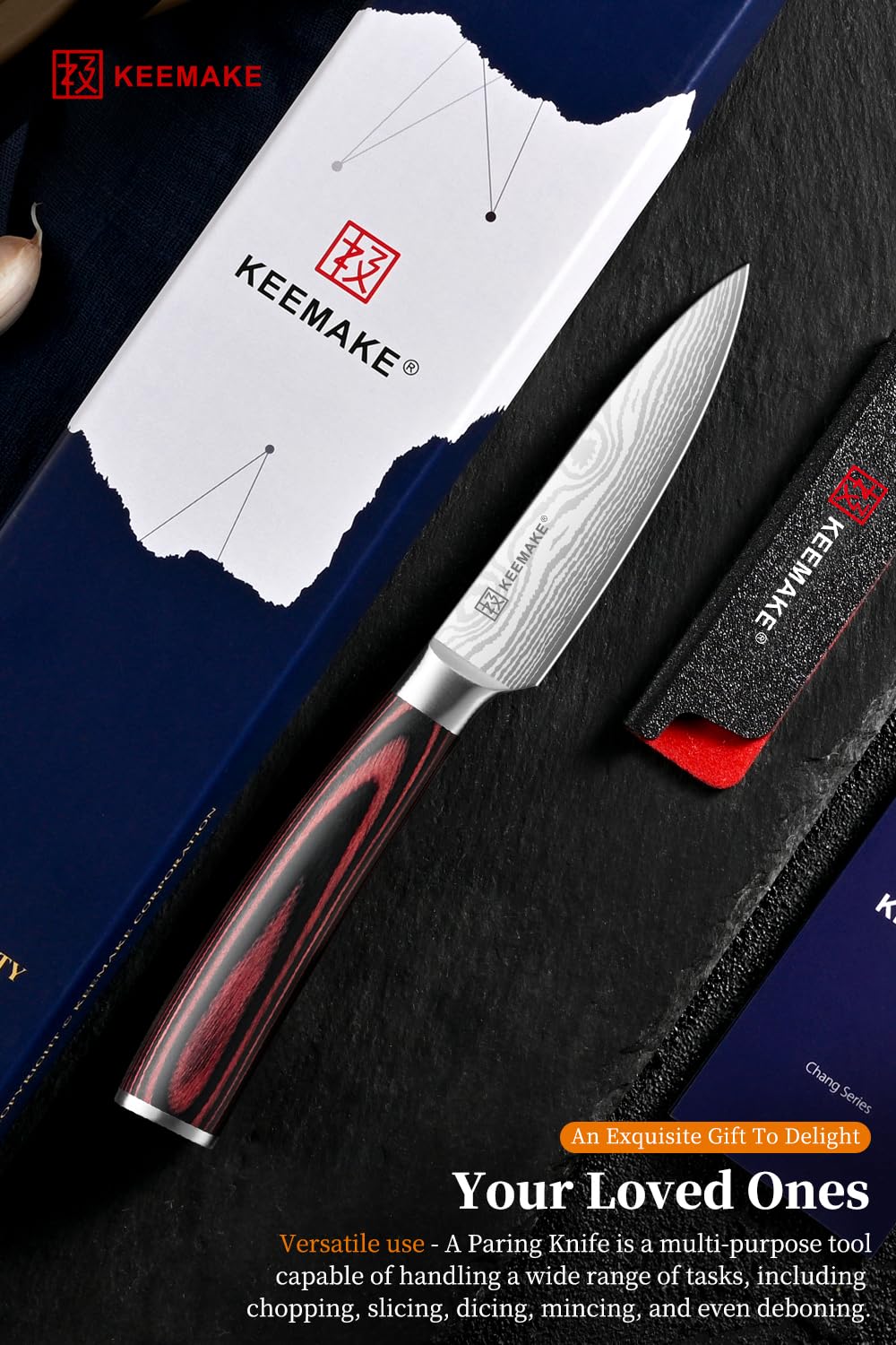 KEEMAKE 3.5 Inch Paring Knife, Ultra Sharp Fruit Knife