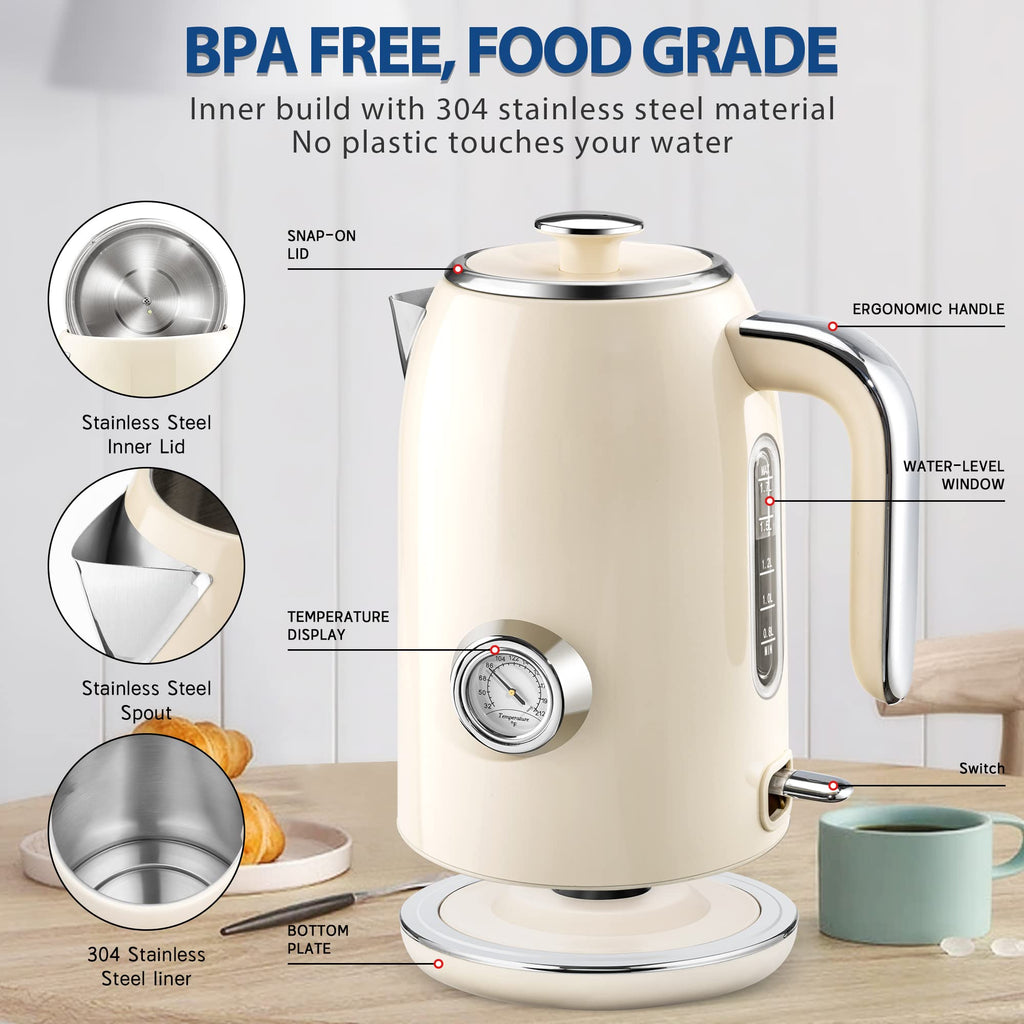 PUKOMC Electric Kettle,1.7L Stainless Steel Electric tea kettle