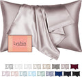 Mulberry Silk Pillow Cases Standard Size with Hidden Zipper, Ultra Smooth and Soft Breathable Cooling Silk Satin Pillowcase for Hair and Skin, Gifts for Women Men (Taupe, 20x26 Inches, 1 Pack)