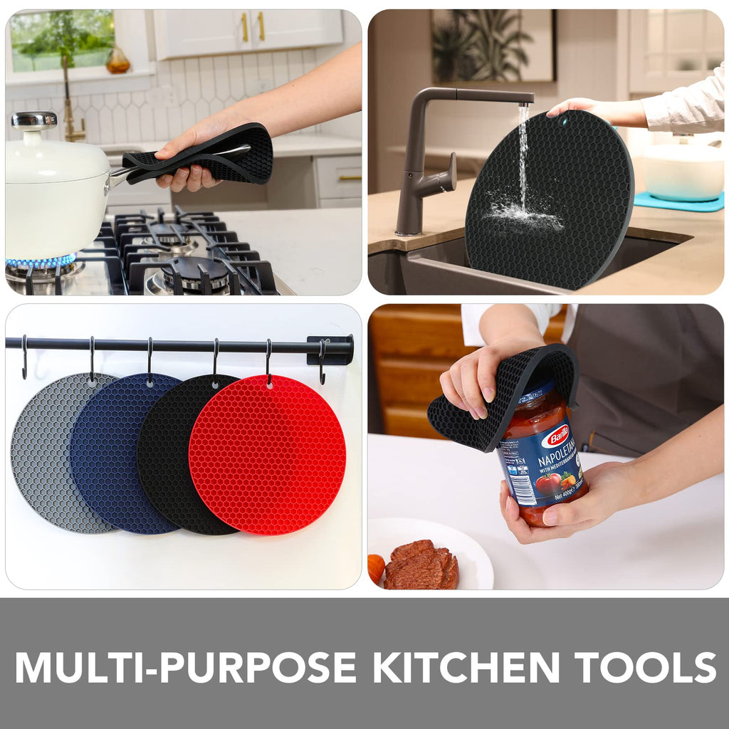 Joyhalo 4 Pack Silicone Trivet for Hot Dishes