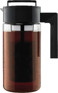 Takeya Tritan Cold Brew Coffee Maker - Airtight Pitcher with Leak-Free Lid - BPA-Free Cold Brew Maker with Silicone Handle - Dishwasher-Safe Pitcher for Homemade Cold Brew - 1 Quart, Black