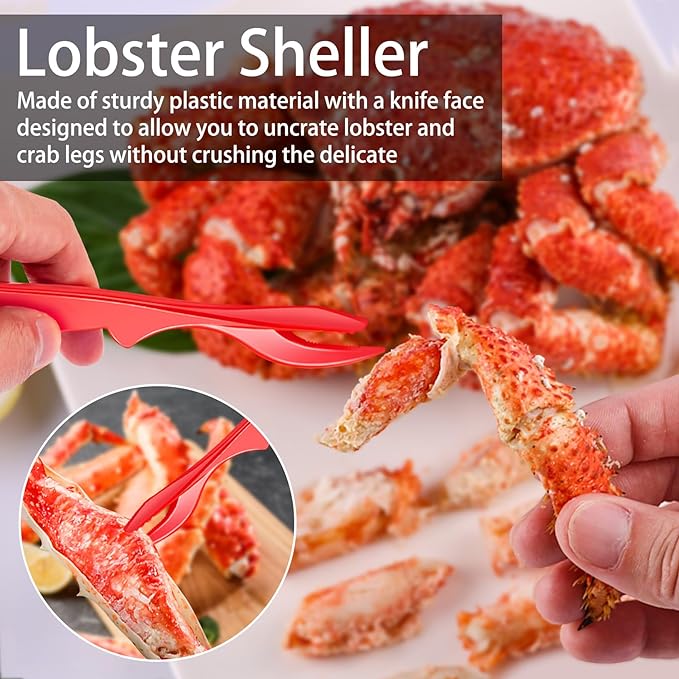 Seafood Cracker Tool Set With Lobster Sheller Stainless Steel Crab Crackers Crab Leg Fork Seafood Scissors And Storage Bag, Crab Leg Pick Utensils Set Crab Eating Tools (9Pcs)