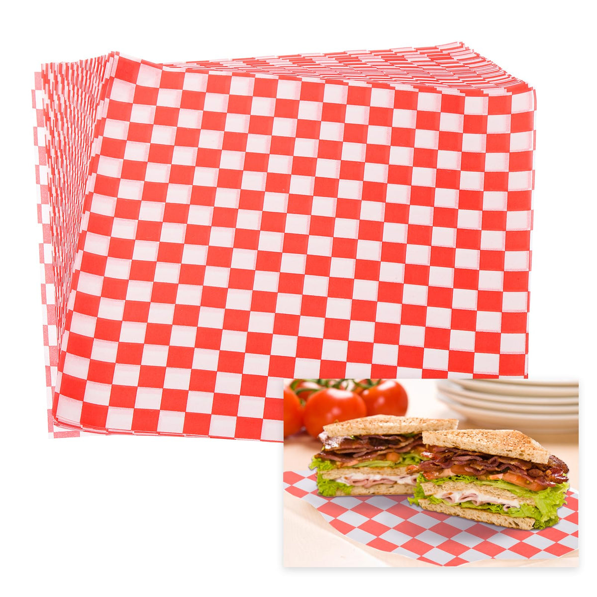 PATIKIL 8.7" x 8.7" Waxed Paper Sheets, 100Pcs Square Pattern Oil-absorbing Dry Food Wrapping Paper for Bakery Coffee Shop Home Baking Kitchen DIY, Blue