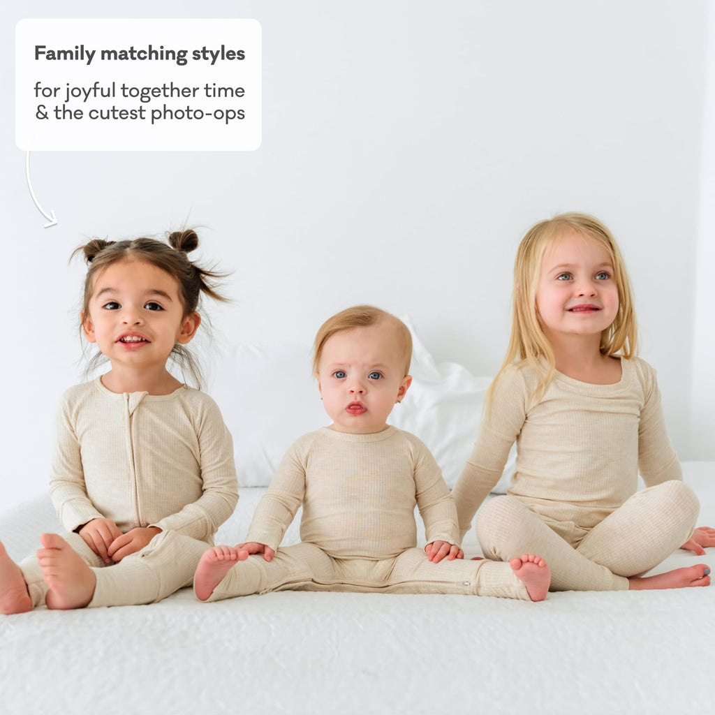 Little Sleepies Baby Pajamas, Heather Oatmeal, 3-6M