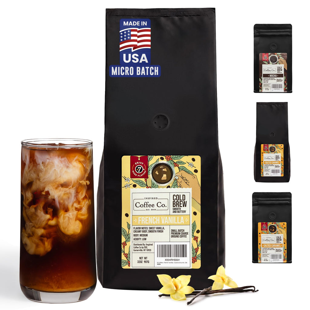 French Vanilla - 2 lb bag - Flavored Cold Brew Coffee - Inspired Coffee Co. - Coarse Ground Coffee