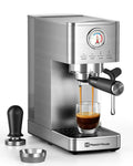 Maestri House Slim Espresso Machine with Milk Frother, 20 Bar Italian Pump