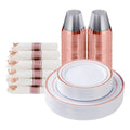 Goodluck 175 Piece Rose Gold Plastic Dinnerware Set for 25 Guests