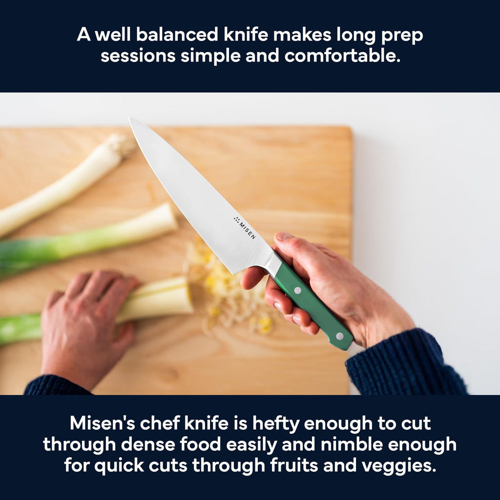 Misen 8 Inch Chef Knife, AUS-10 Japanese Stainless Steel - Green