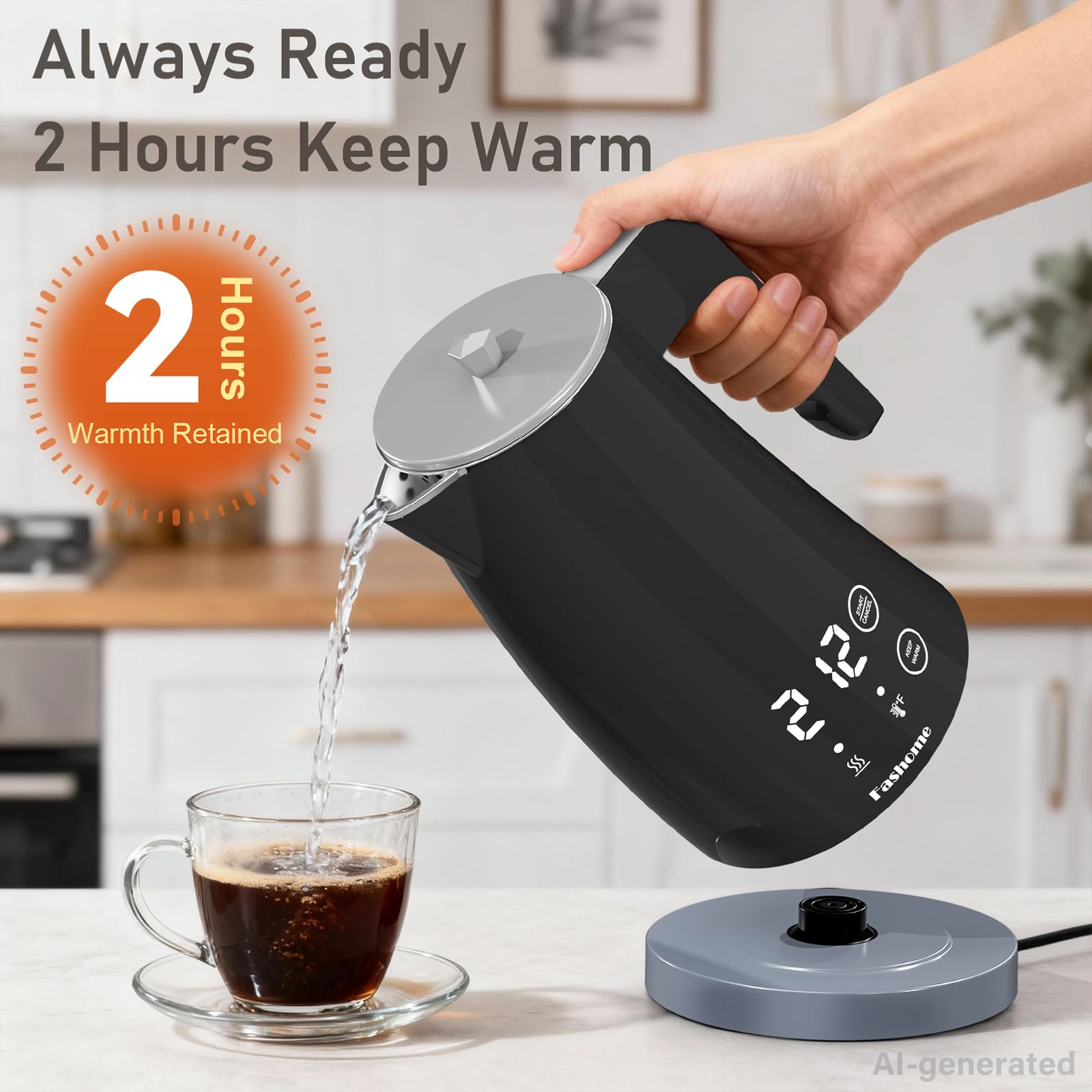Fashome Electric Kettle, 1.25L Stainless Steel