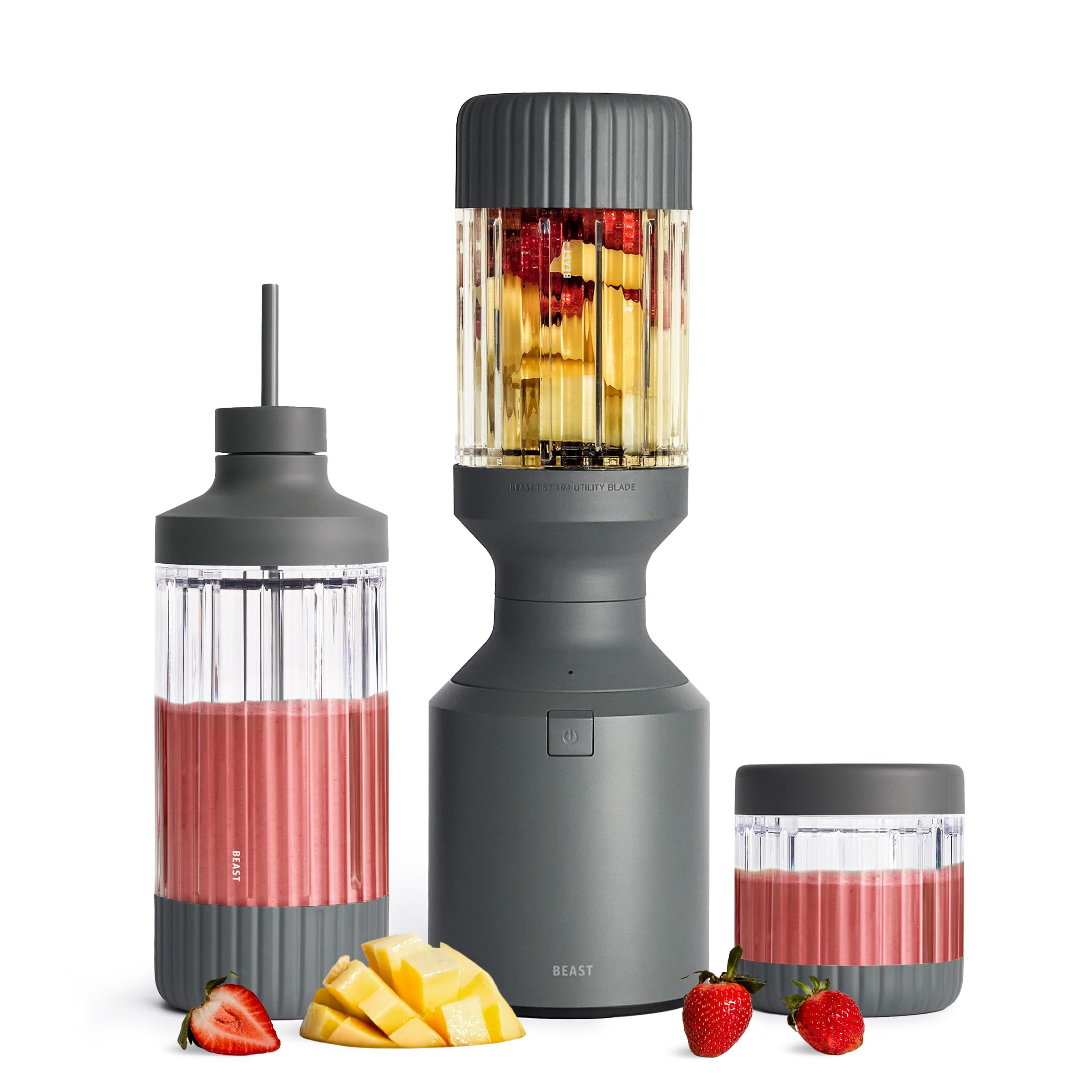 Beast Mega 1200 Plus Countertop Blender, XL Vessel, Charcoal, 1200W