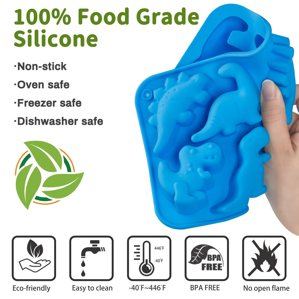 JOERSH Dinosaur Silicone Candy Molds, 2Pcs, 16-Cavity
