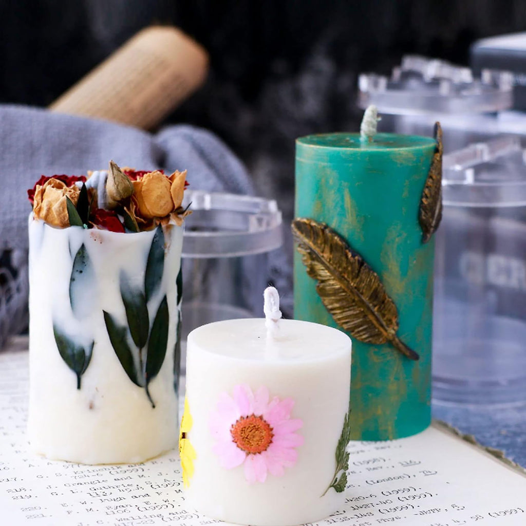 4 Pack Round Candle Resin & Chocolate Silicone Mold - 3D Cylinder & Handmade Candle & Soap Mold
