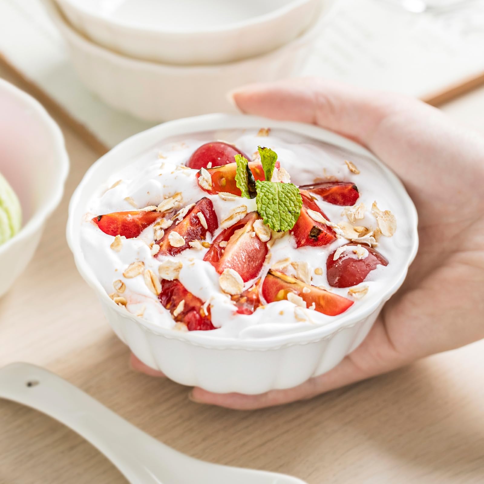 HOMBENE Pasta Bowls, 8 Inch Oatmeal Bowls, Kitchen Bowl Set, Mixing bowl Set, Salad bowl, Microwave and Dishwasher Safe, Set of 2