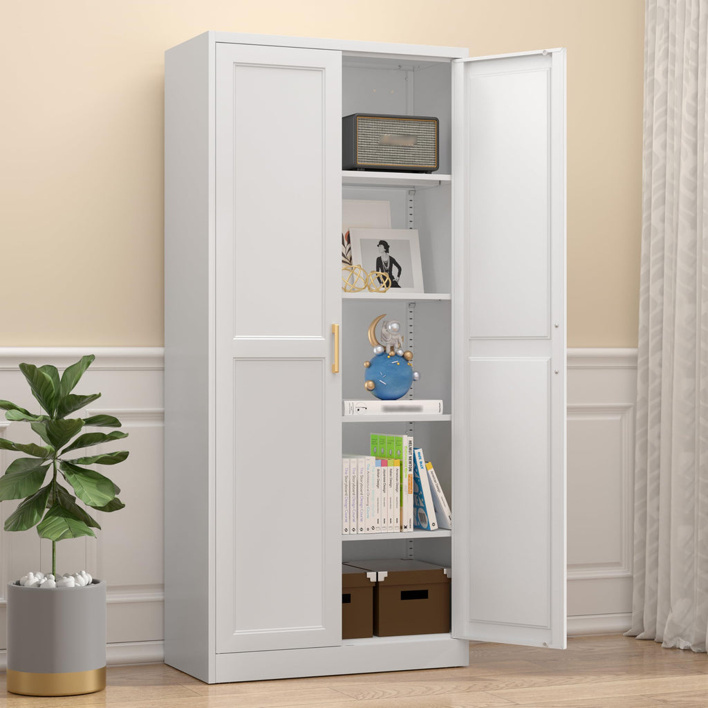 MetalMax 71"Tall Metal Kitchen Pantry Storage Cabinet with Doors& 4 Shelves