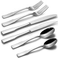 Alata Kate 48-Piece Silverware Set with steak knife Service for 8, Stainless Steel Flatware Set, Mirror Polished Cutlery Set Dishwasher Safe