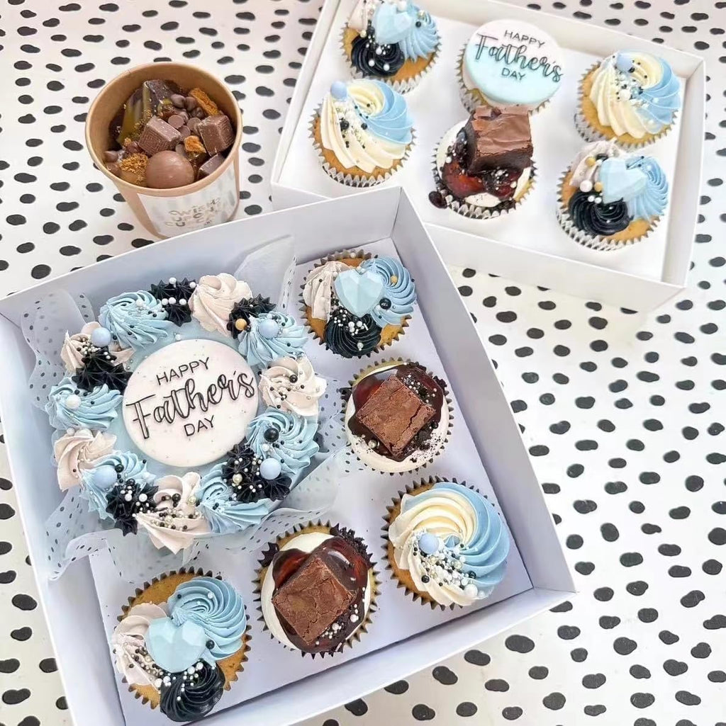 SAHROO Bento Cake and Cupcake Box 4-inch Cake and 5 Cupcakes Box 10 Sets for Family Dinner Birthday Party Picnic Gift