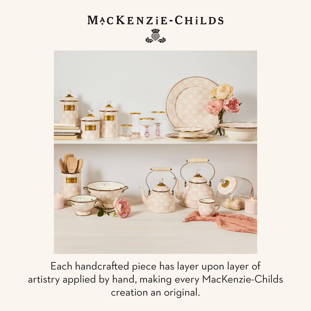 MACKENZIE-CHILDS Ceramic Rolling Pin, Pink-and-White Rosy Check