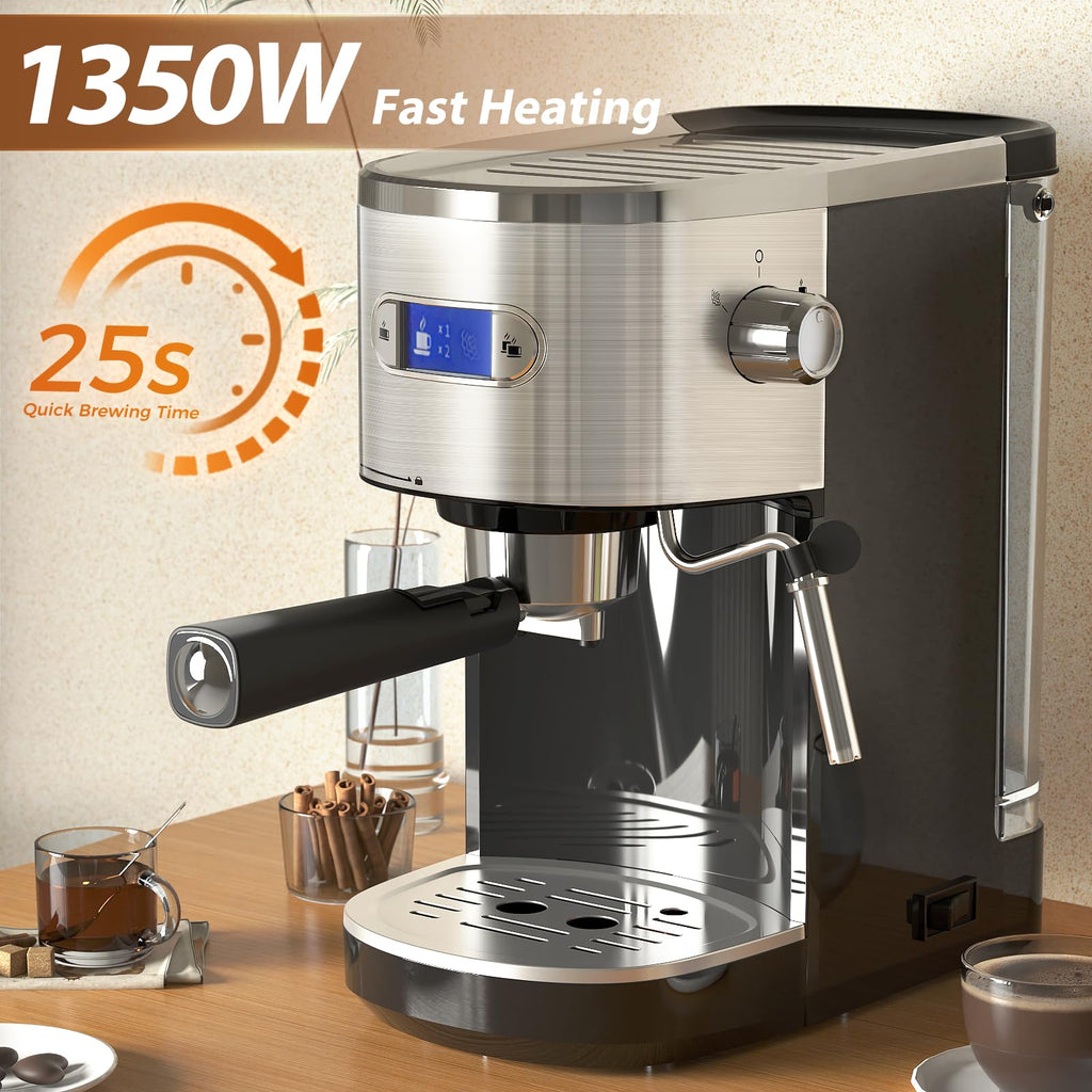Kismile Stainless Steel 20 Bar Espresso Machine with Milk Frother