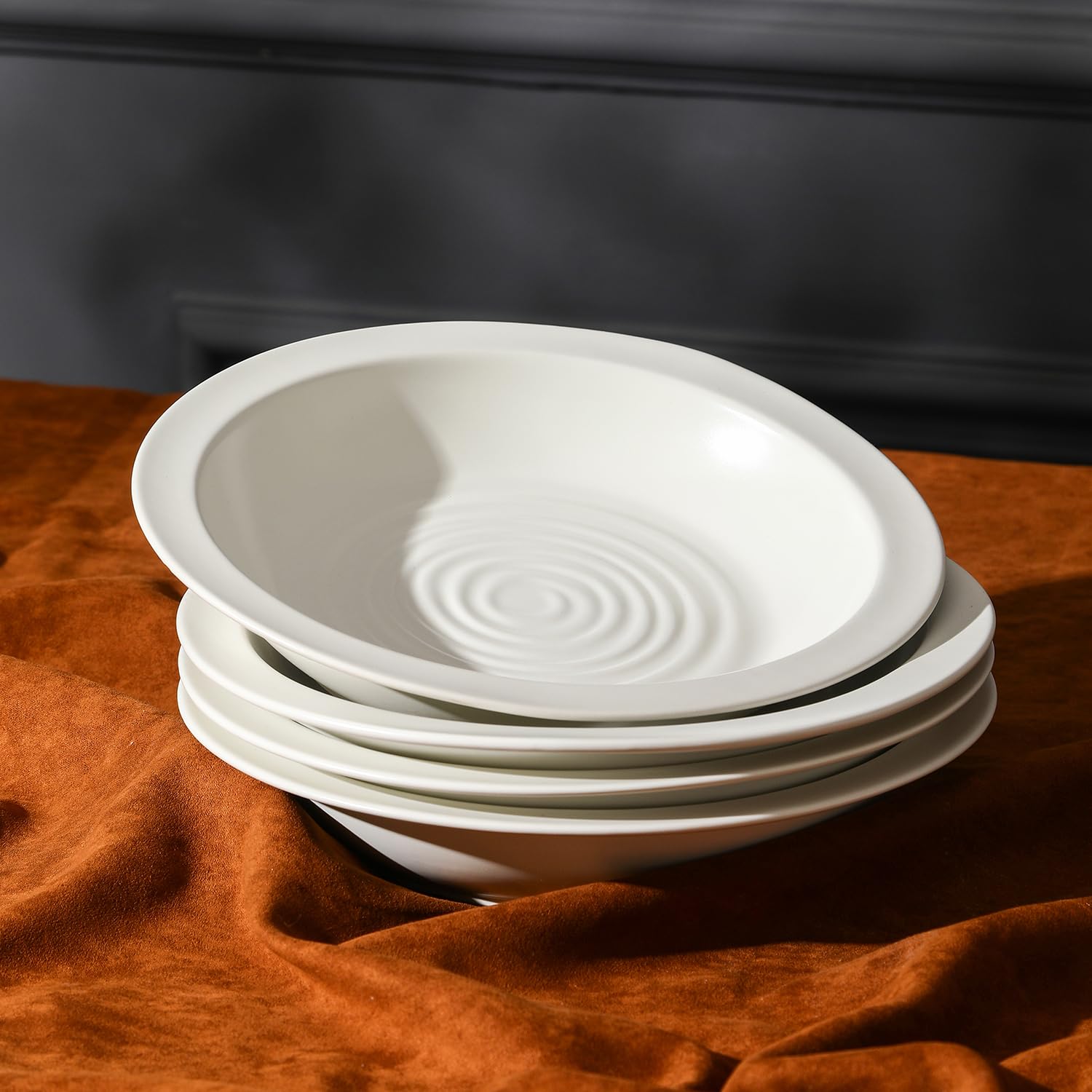 Stone Lain Orbit Pasta Bowls Set, 18.2 Oz - White, Set of 4