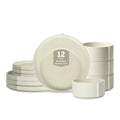 Stone Lain Bao Dinnerware Set, Beige, Set of 12