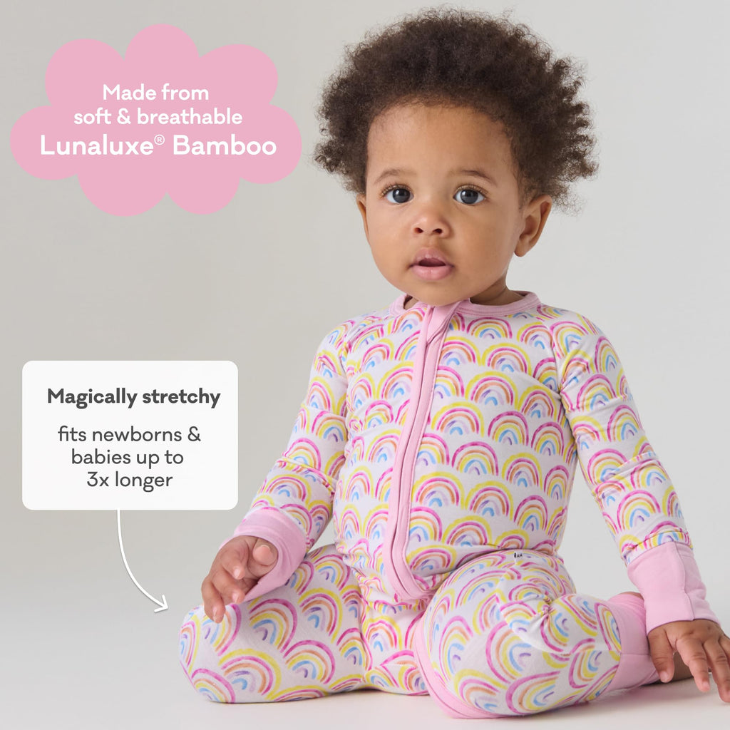 Little Sleepies Baby Pajamas, Pastel Rainbows, 12-18M
