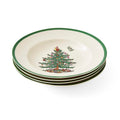 Spode Christmas Tree 9" Soup Plate (Set of 4) – Stoneware Bowls with Festive Tree Design & Green Rim, Ideal for Serving Soup, Pasta, Salad – Microwave & Dishwasher Safe Holiday Dinnerware