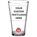 Libbey Pint Glass 16 oz. Set of 10, Bulk Pack - Beer Glasses, Heavy Duty Drinkware - Red