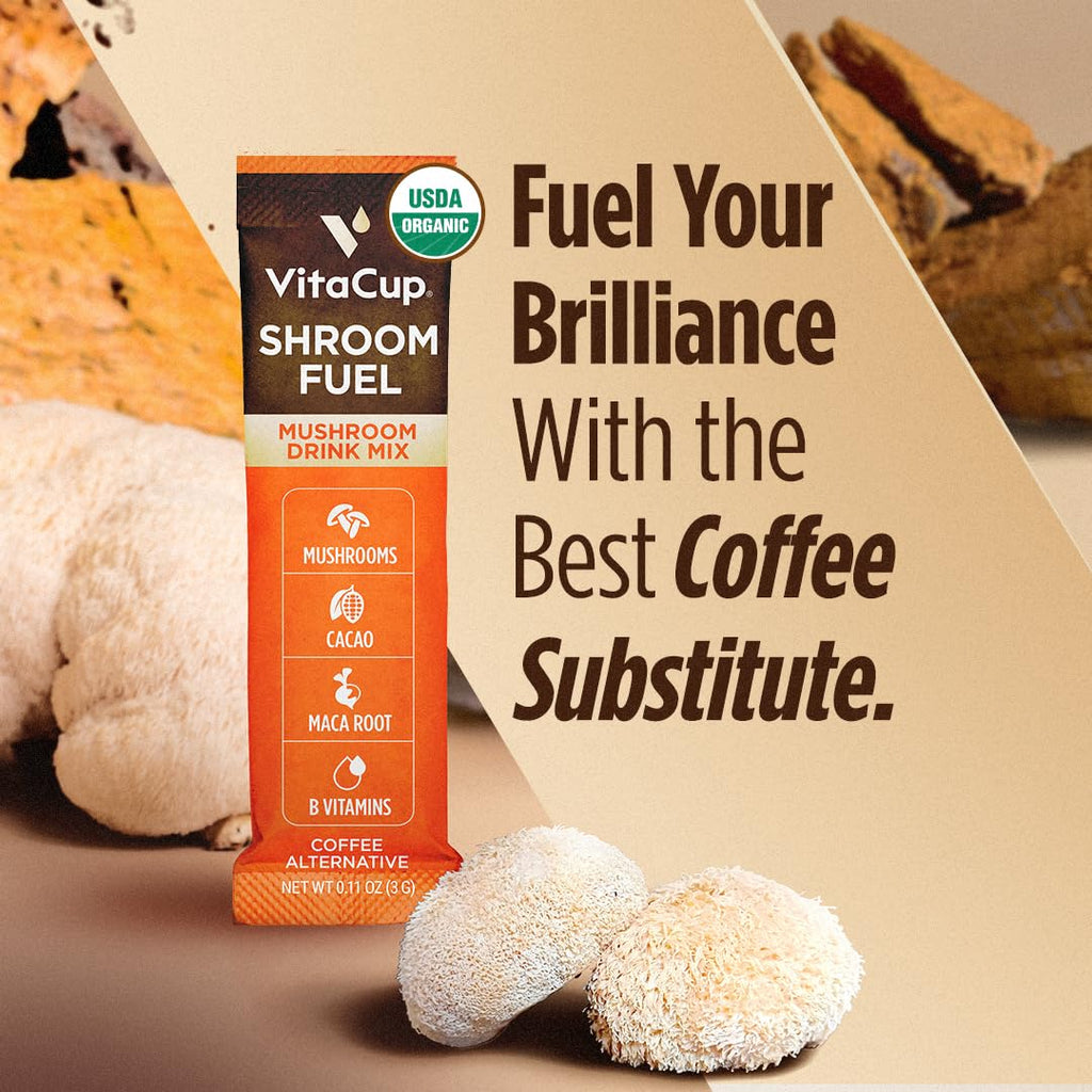 VitaCup Mushroom Based Instant Coffee Alternative Packets, 24ct