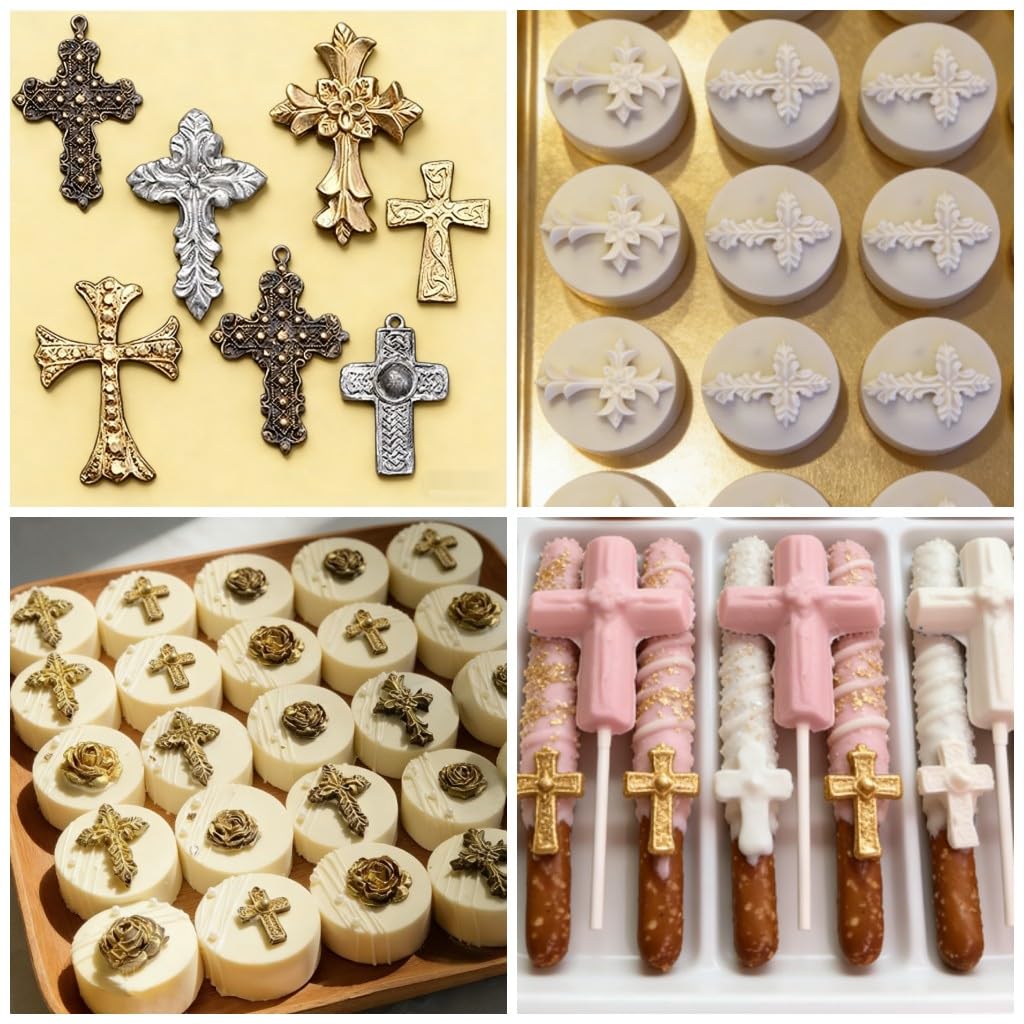 Cross Molds Silicone Fondat Cake Chocolate Mold 2pcs for Baptism Party Supplies