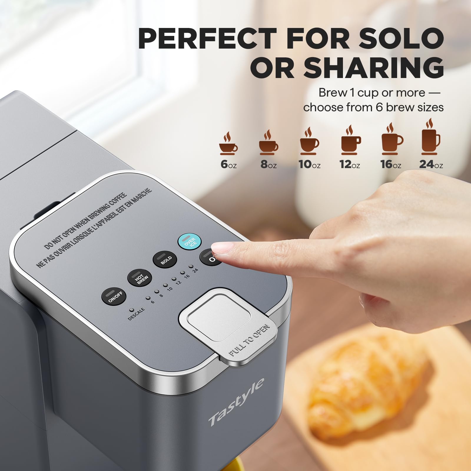 Tastyle Single Serve Coffee Maker for K Cups and Grounds with 3 Brew Styles