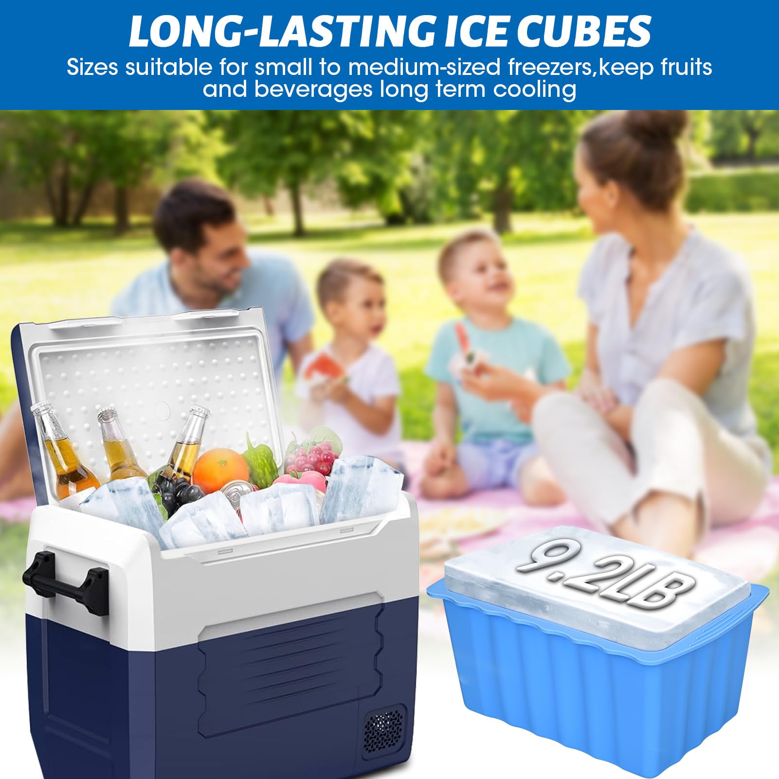 Large Ice Cube Molds 4 Pack - 37LB Silicone Ice Block Mold, Water Chiller for Cold Plunge & Camping | Easy Release, No Collapse Ice Tray for Seafood Fresh Keeping, Durable BPA-Free Freezer Ice Mold