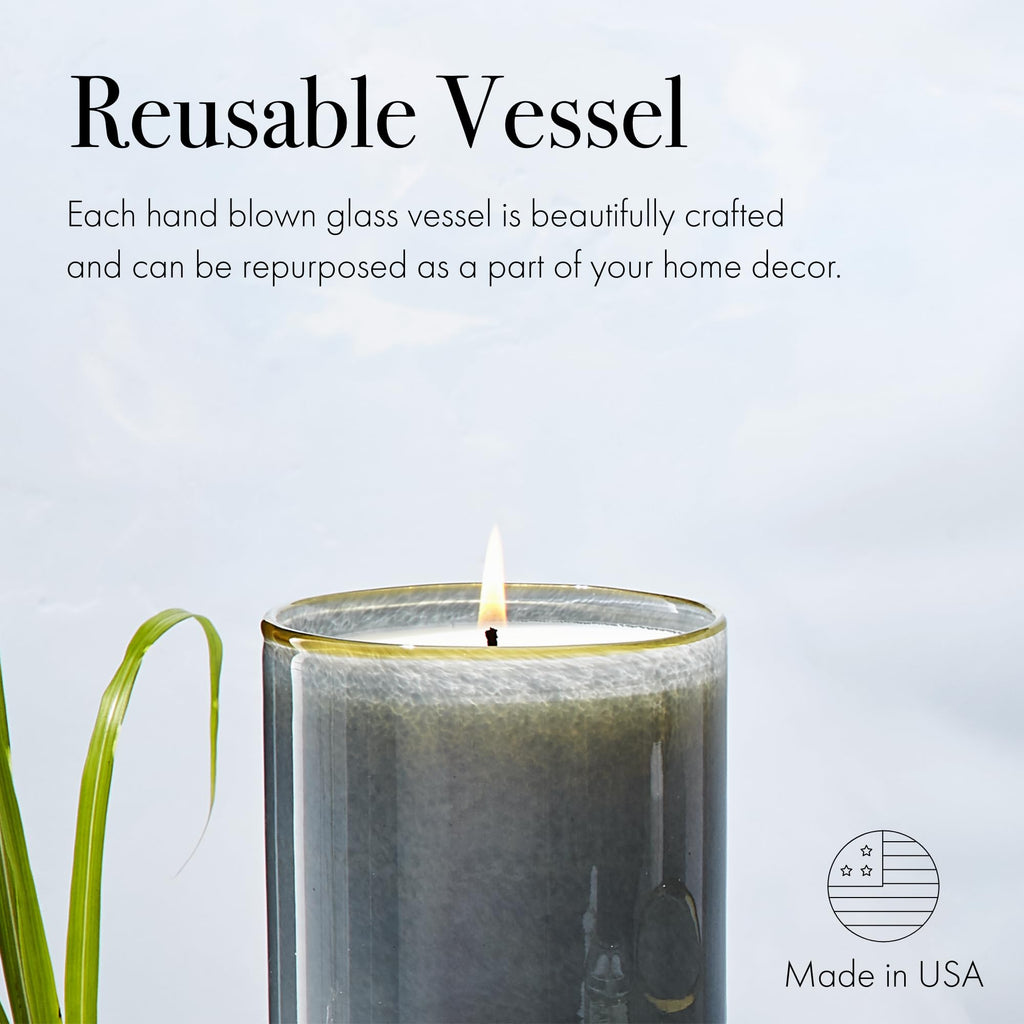 LAFCO New York Classic Candle, Sea & Dune - 6.5 oz - 50-Hour Burn Time - Reusable, Hand Blown Glass Vessel - Made in The USA