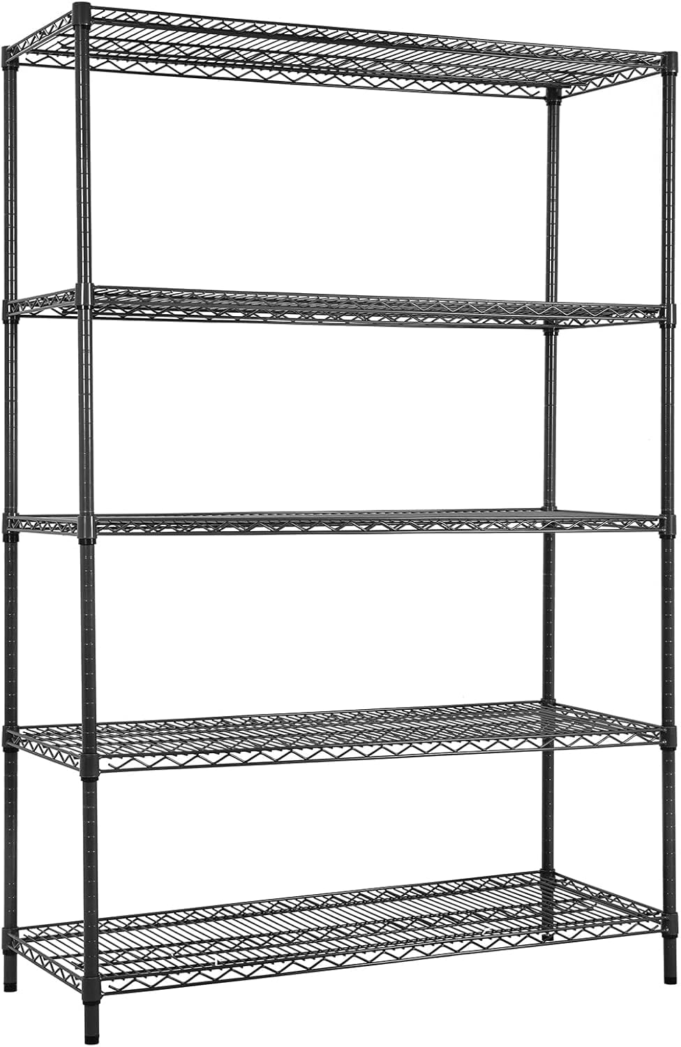 Land Guard 5 Tier Chrome Storage Racks and Shelving - 48" L x 20" W x 72" H Heavy Steel Material Pantry Shelves - Each Unit Loads 350 Pounds Wire Shelf, Suitable for Warehouses, Closets, Kitchens