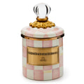MACKENZIE-CHILDS Enamel Canister, Mini, Pink-and-White Rosy Check