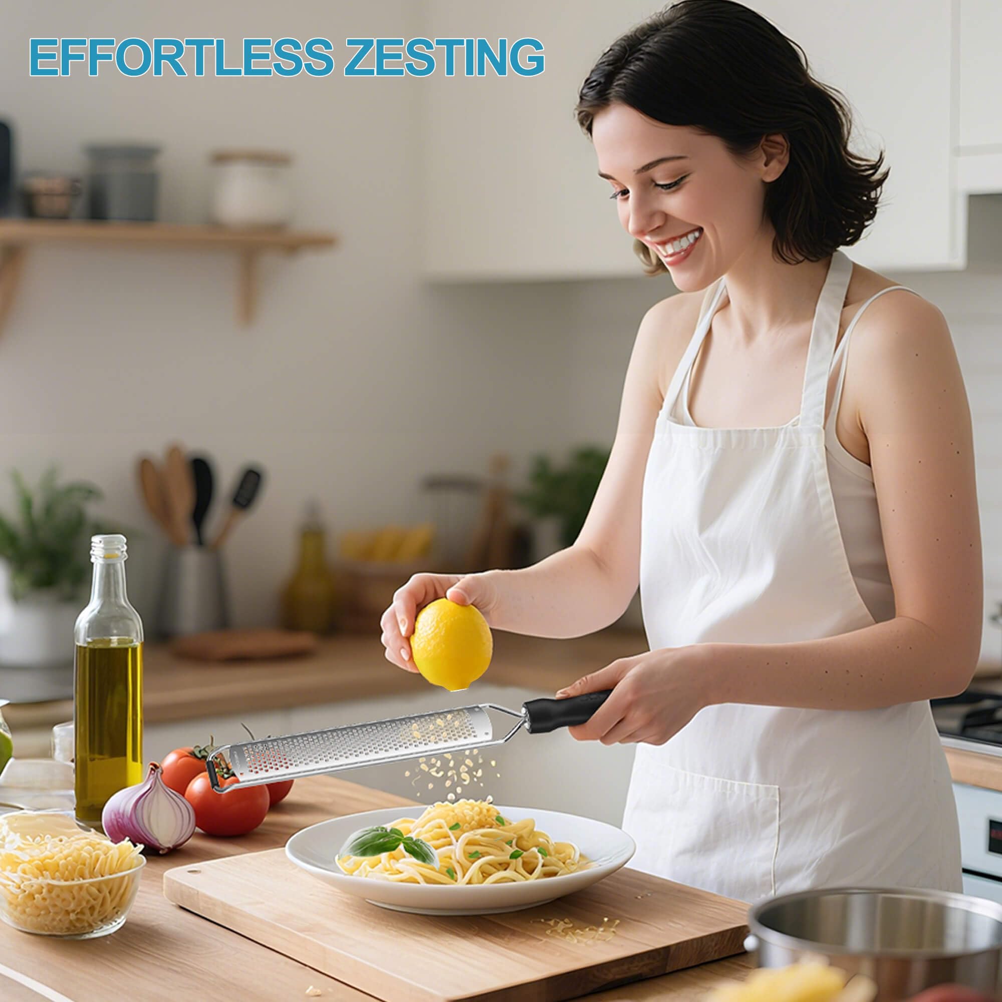 Lemon Zester & Cheese Grater, Premium Stainless Steel Citrus Zesting Tool